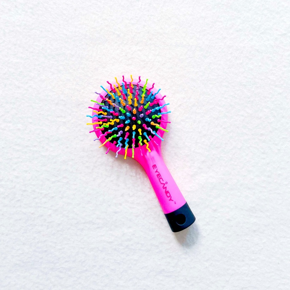 Eyecandy Rainbow Volume S Compact Hair Brush Mirror Volumizing Scalp Stimulation